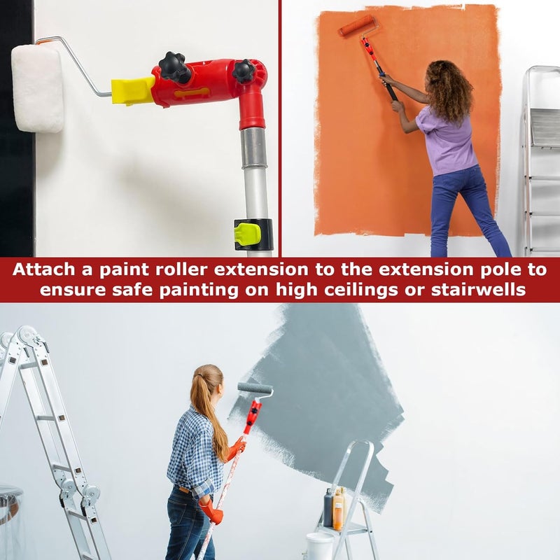 hinbkenla Multi-Angle Paint Brush Extender,Paint Brush Extension Pole,Paint Extension Pole,Paint Roller Extension Pole,Paint Brush Holder for Extension Pole for High Ceiling Rotating Head Walls Edges Corners - Image 5